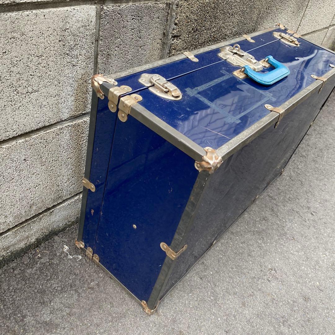 ビンテージ　トランクケース　ブルー　アンティーク