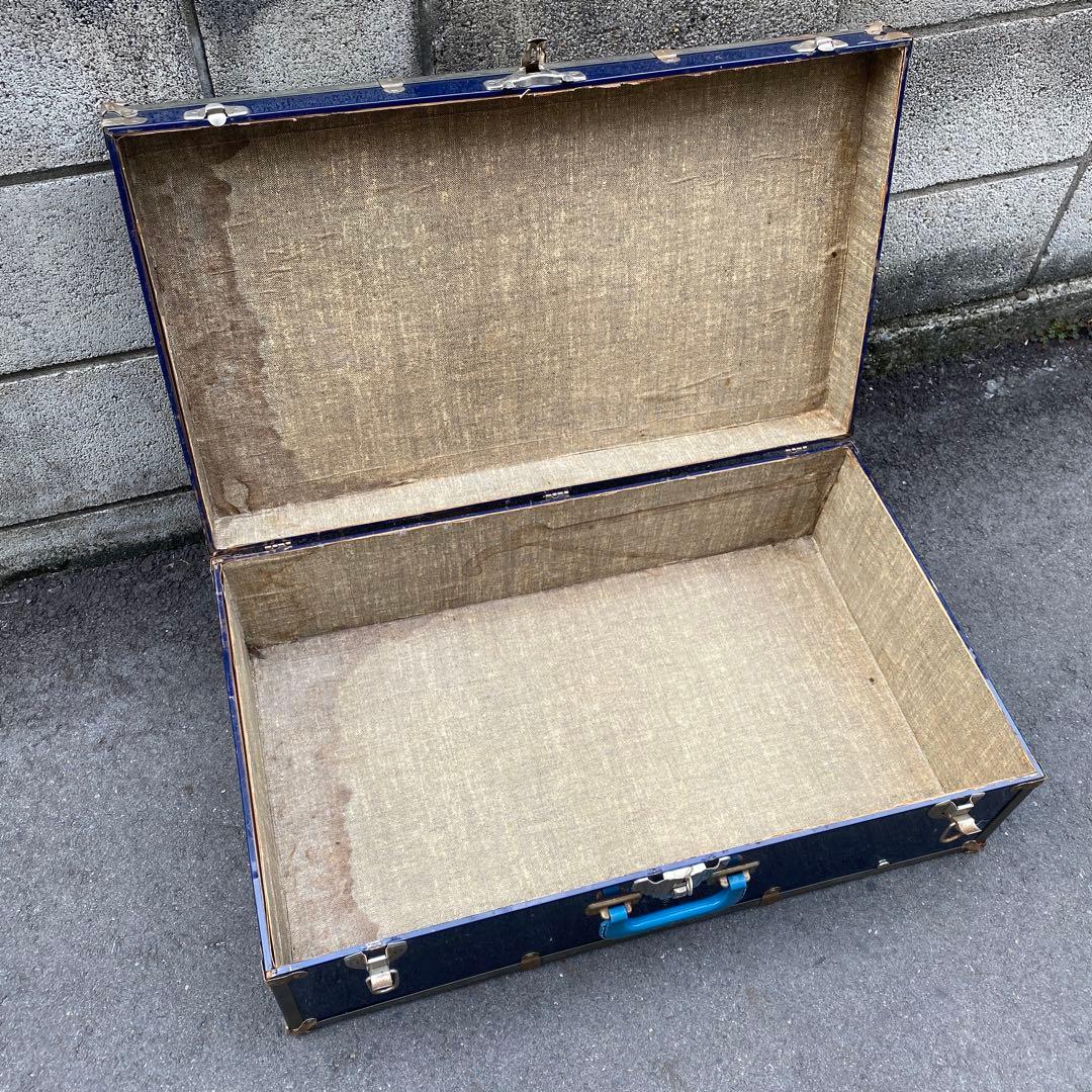 ビンテージ　トランクケース　ブルー　アンティーク