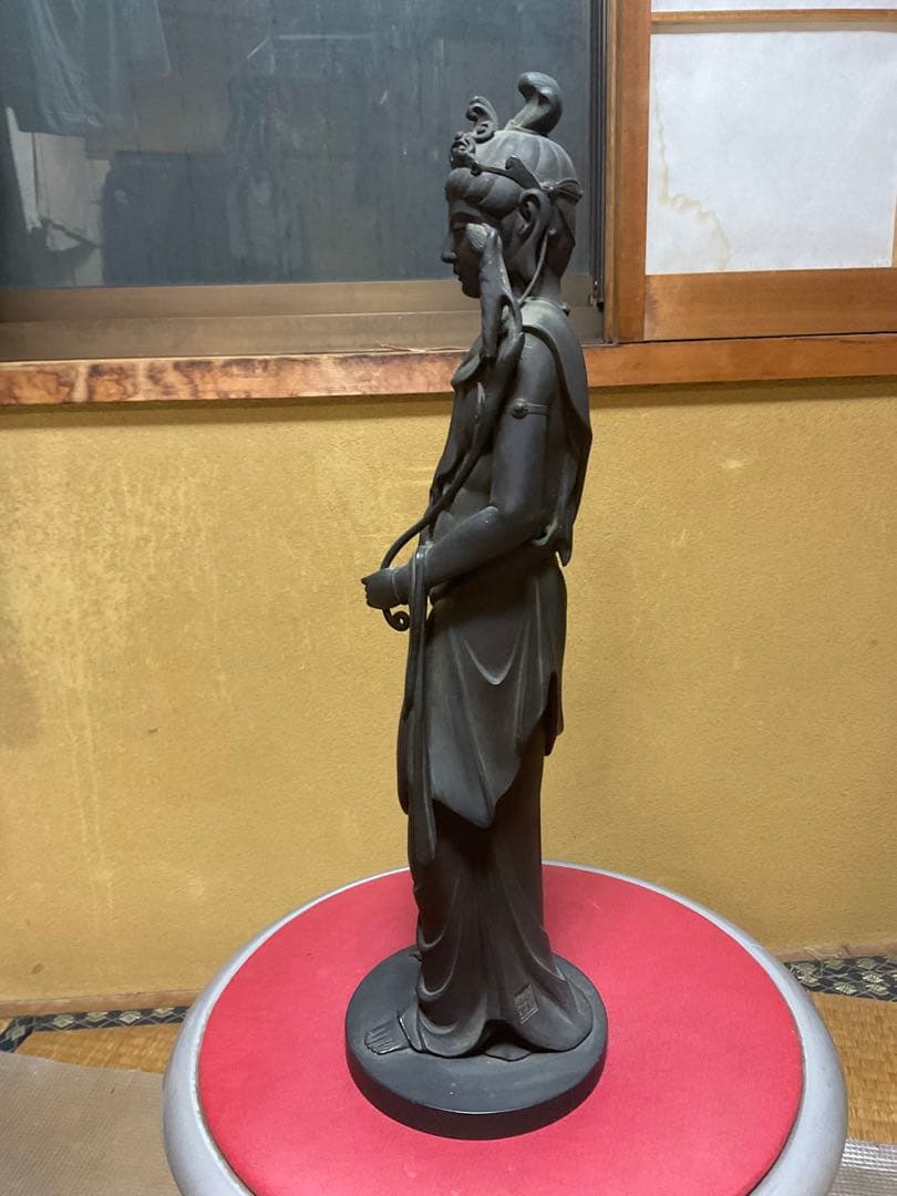 聖観世音菩薩立像／高村光雲作／銅像。【箱無し、現状　昭和ノスタルジー　美品】。