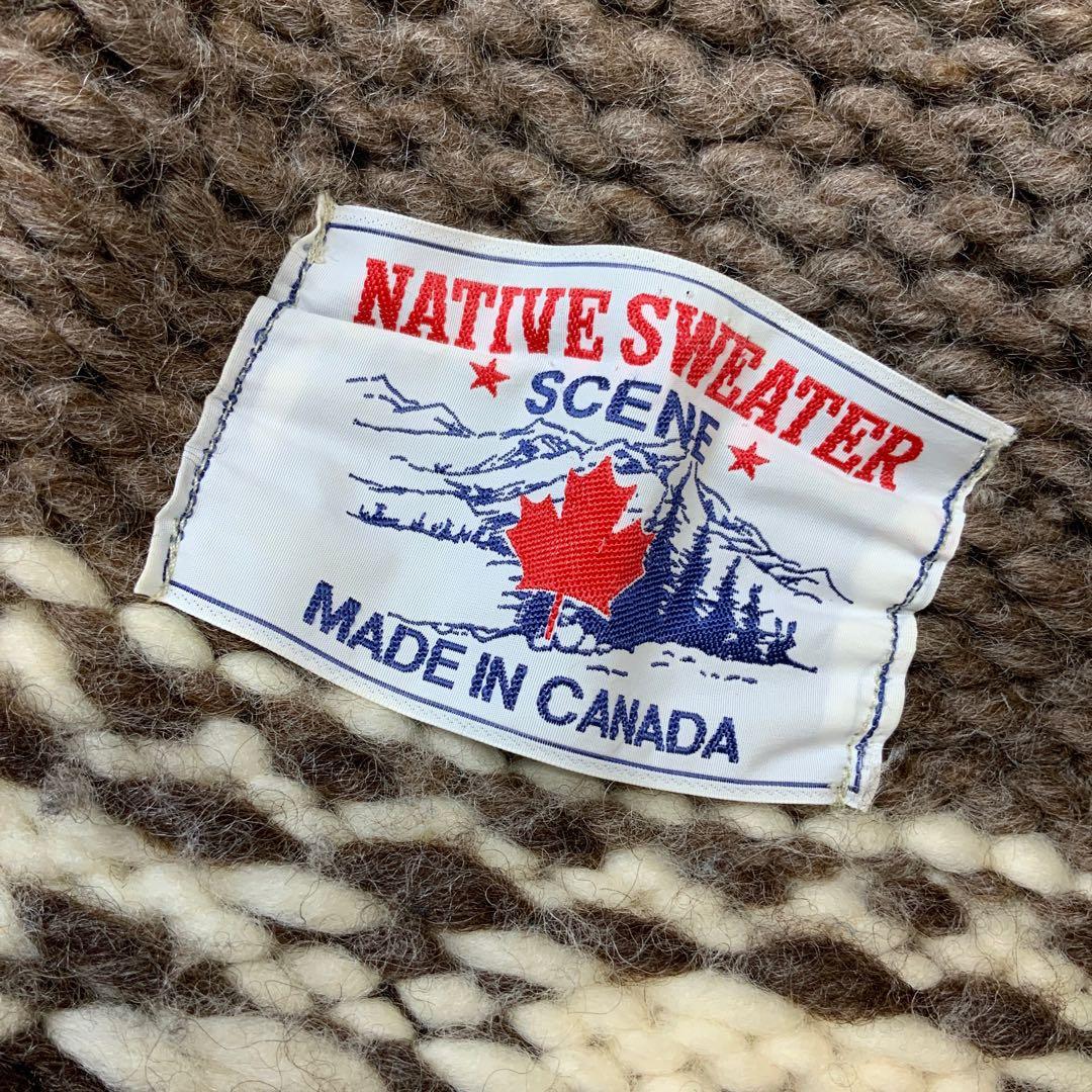 90‘s カナダ製 NATIVE SWEATER カウチンニットカーディガン