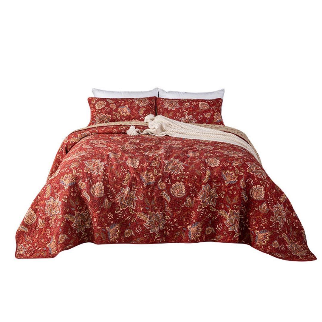 キルトベッドカバー3点セット綿マルチカバー キルティング 835