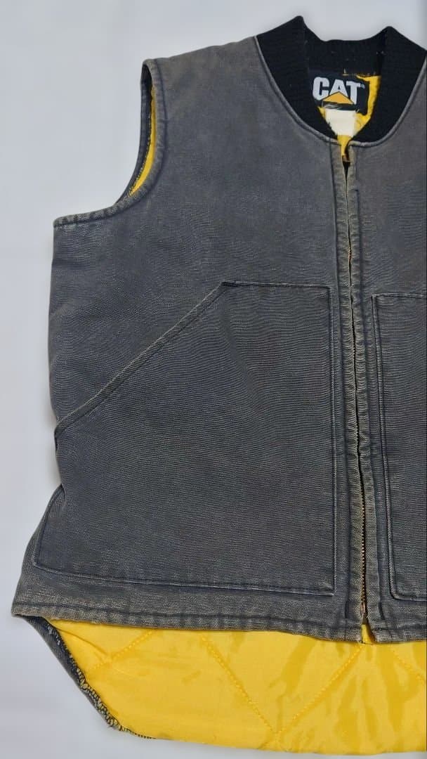CAT(キャタピラー) ダック地 黒ワークベスト80s90sビンテージ