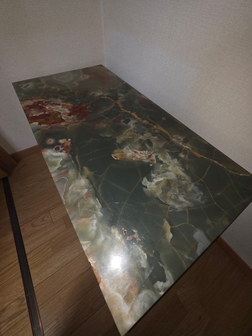 アンティーク　テーブル　大理石　真鍮