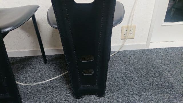 高級 廃盤 IDC 大塚家具 ハイバック ダイニングチェア 本革 食卓椅子 2脚