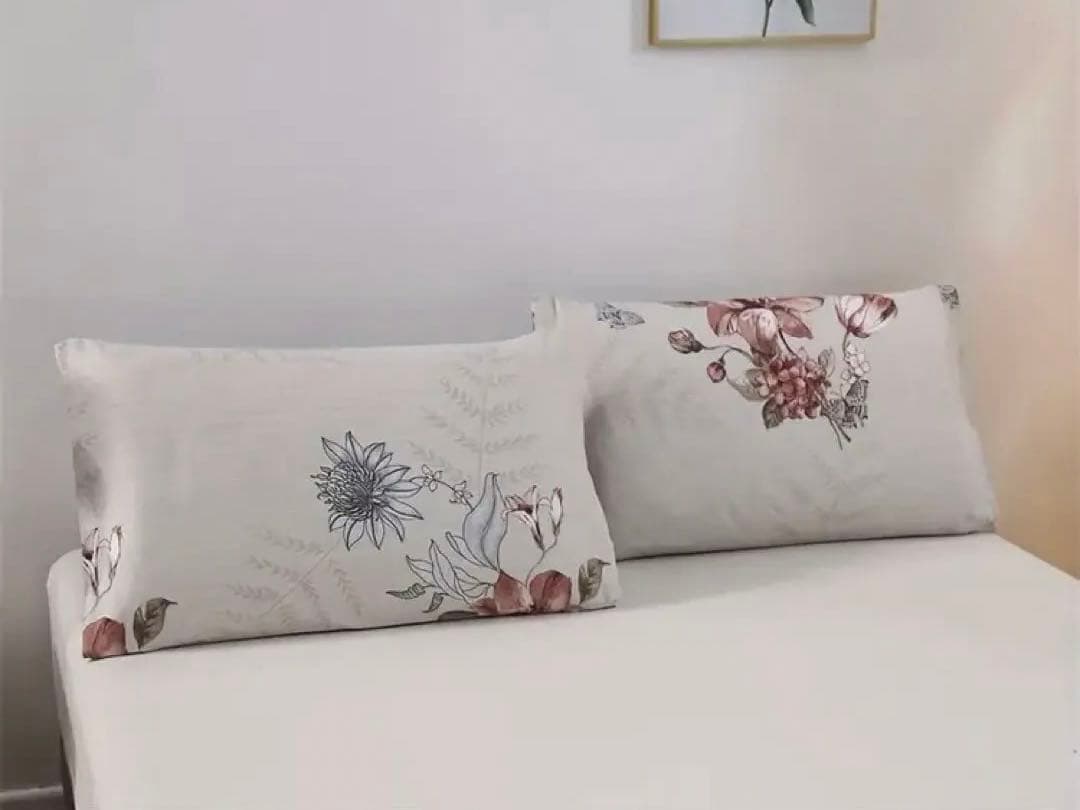 クイーンサイズ花柄シーツセット枕カバー付き