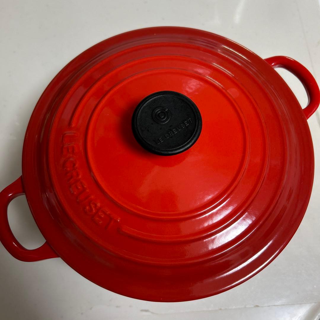 ルクルーゼ　ココットロンド　20cm レッド　ヘラのセット
