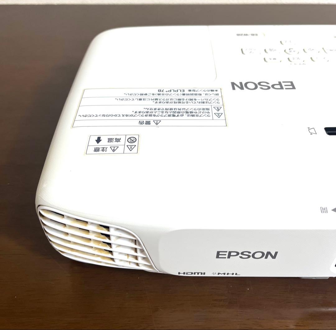 EPSON プロジェクター EB-W28 WXGA 本体　電源コード