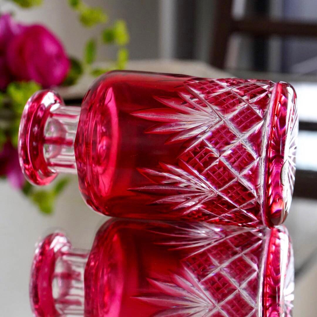 美品★オールドバカラBACCARAT 金赤被せ ドゥエ 香水瓶 Sサイズ★極希少