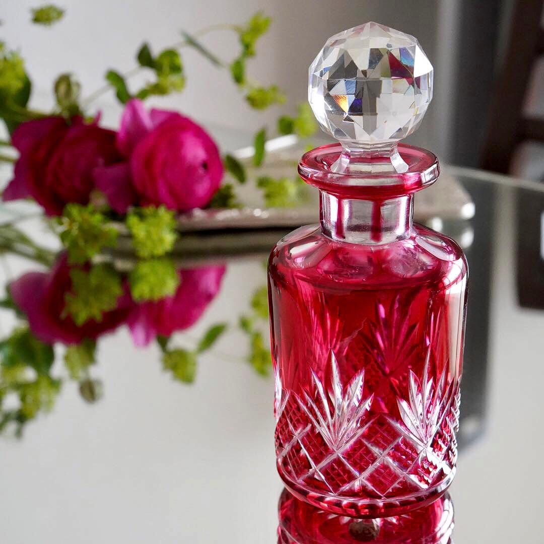 美品★オールドバカラBACCARAT 金赤被せ ドゥエ 香水瓶 Sサイズ★極希少