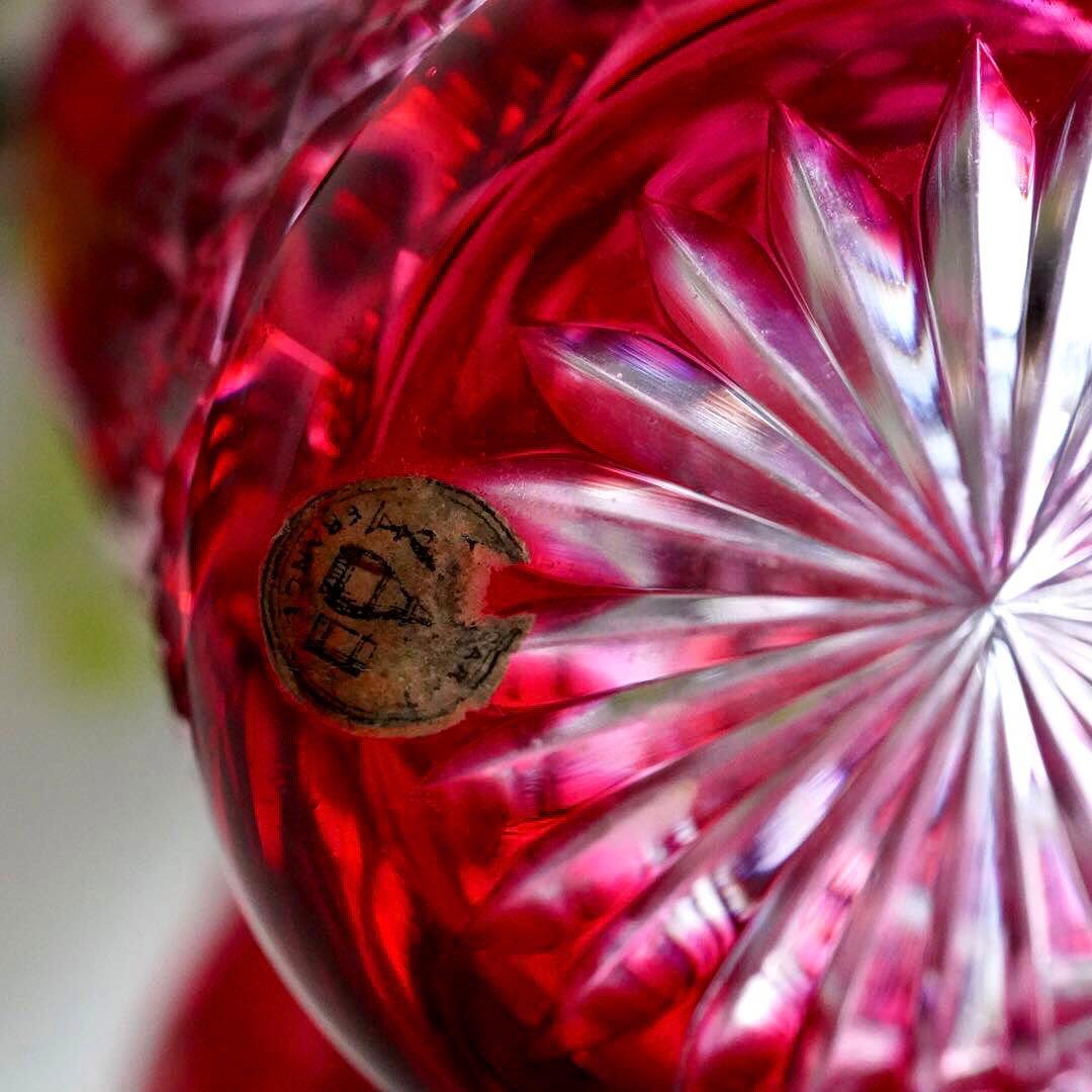 美品★オールドバカラBACCARAT 金赤被せ ドゥエ 香水瓶 Sサイズ★極希少