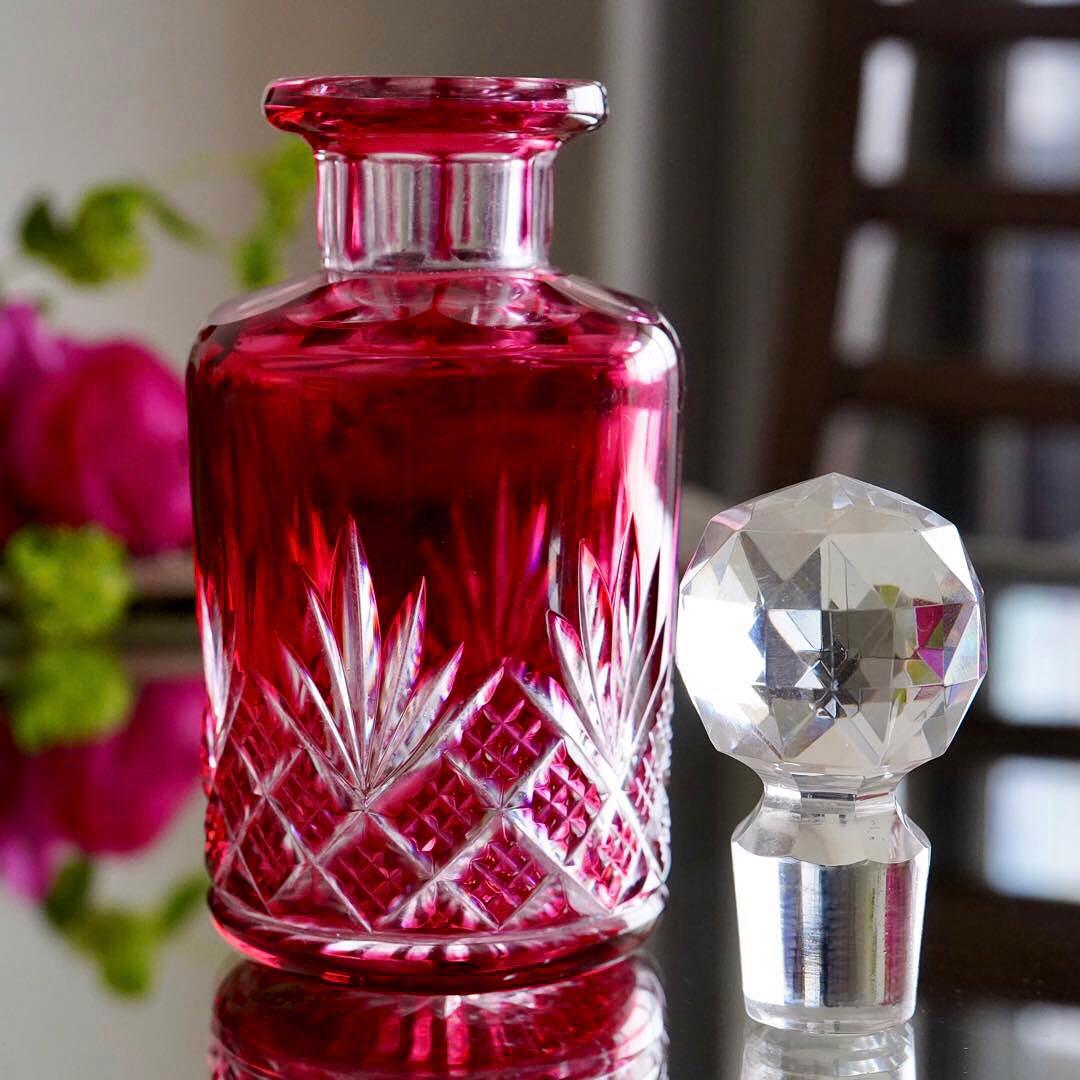 美品★オールドバカラBACCARAT 金赤被せ ドゥエ 香水瓶 Sサイズ★極希少