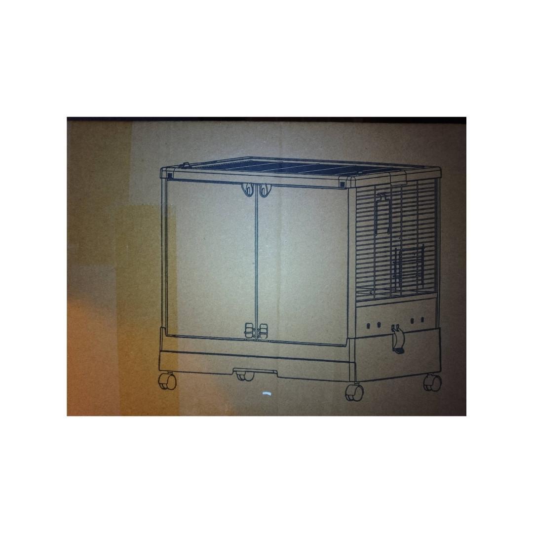 【Ruexue】大型バードケージ 65cm幅 アルミ合金柱 餌飛び散り防止設計