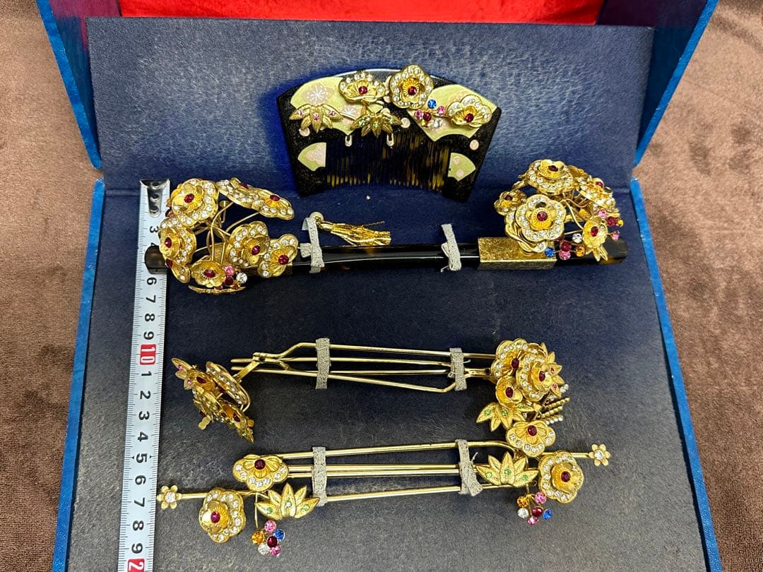 成人式　鼈甲　日本花かんざし　和装小物　櫛　花嫁　装飾簪　装飾　専用箱付き