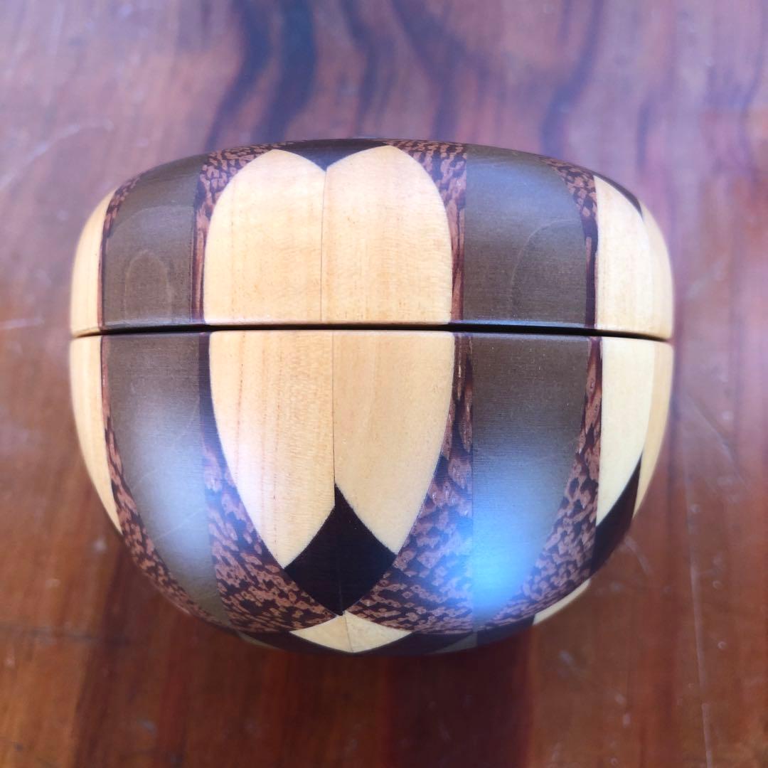 寄木細工 箱根細工 かなざし 金指 無垢 りんご 林檎 合子 小物入れ 工芸品