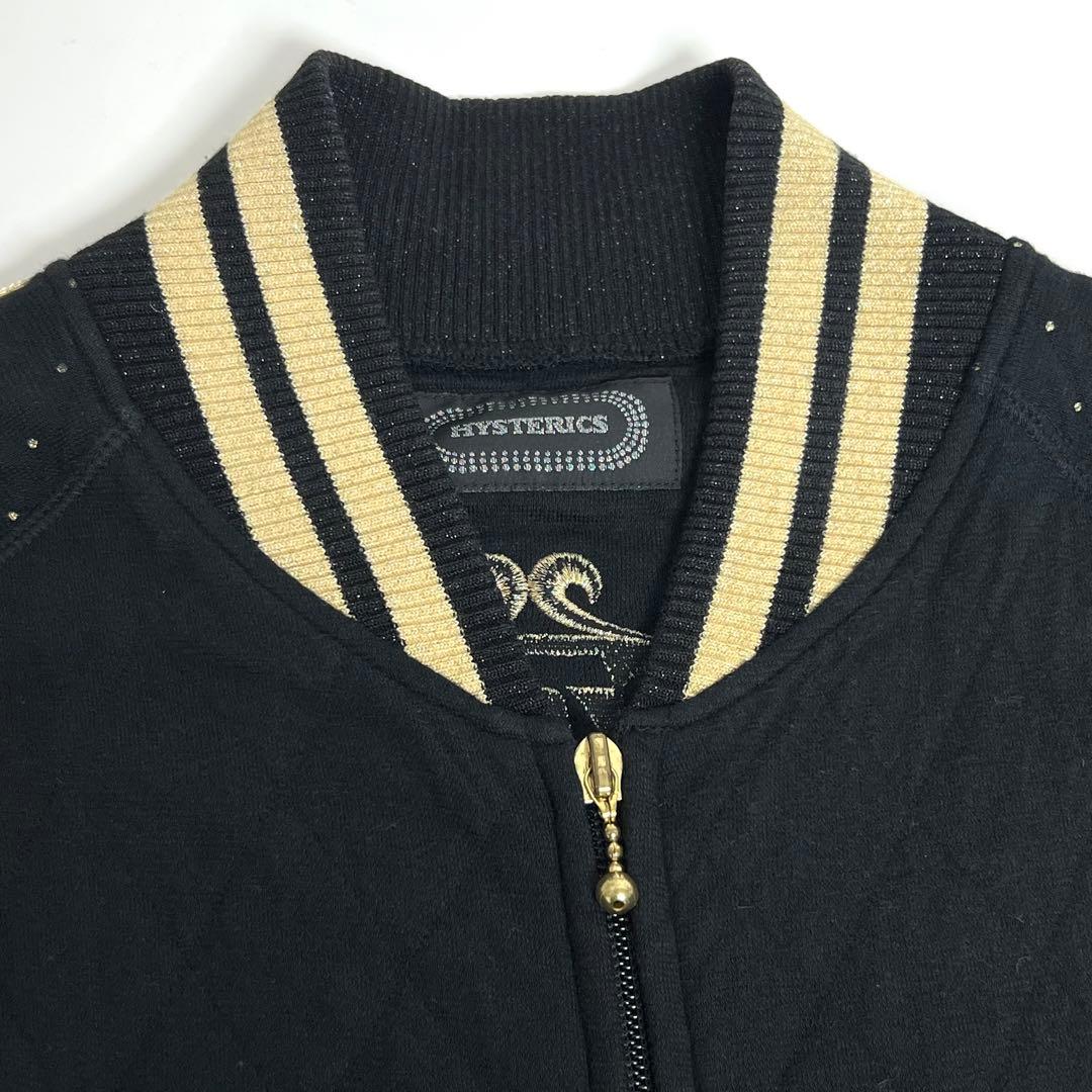 HYSTERIC ゴールド刺繍 ニット スタジャン　ブラック　フリーサイズ