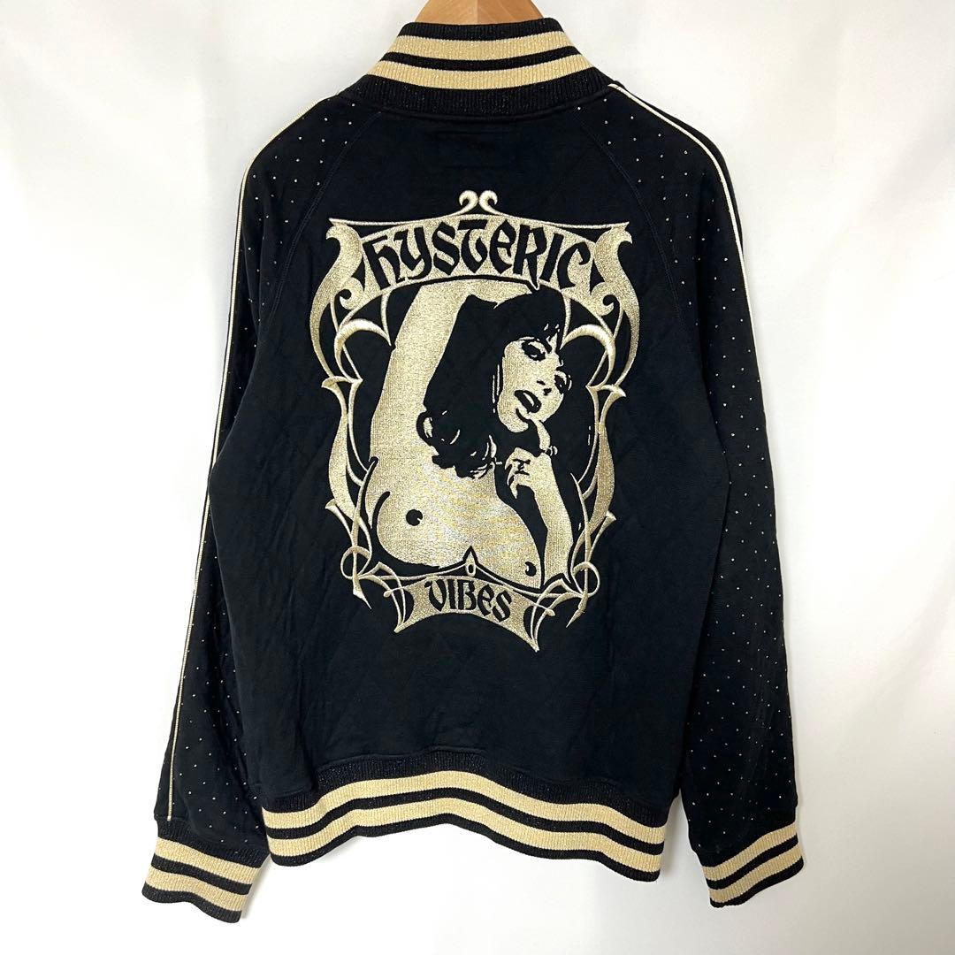HYSTERIC ゴールド刺繍 ニット スタジャン　ブラック　フリーサイズ