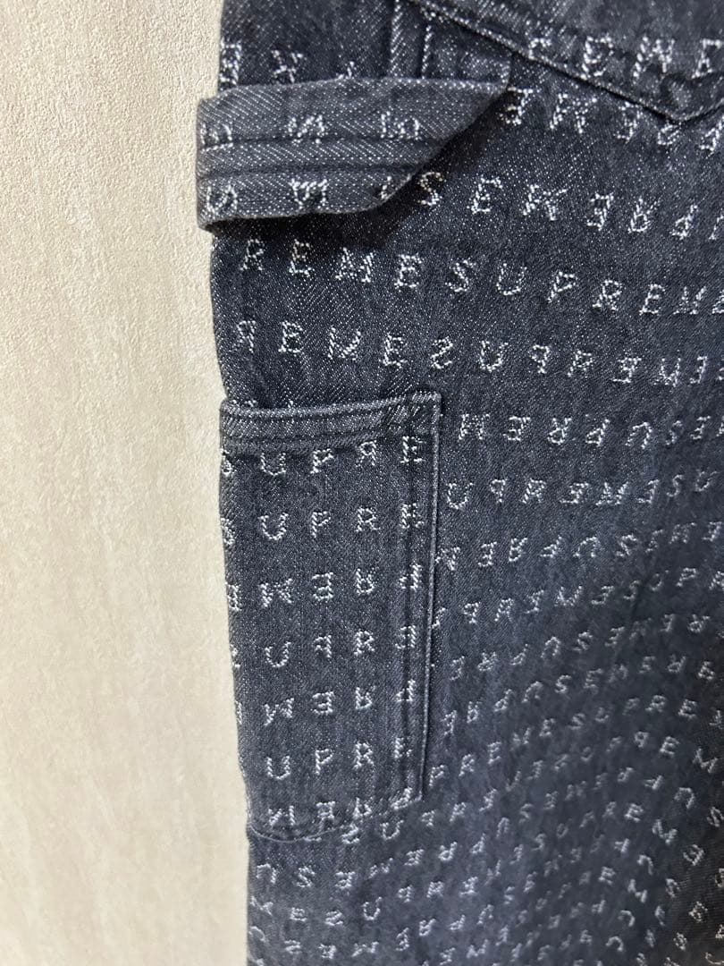 希少！Supreme Jacquard Logos Denim Overalls
