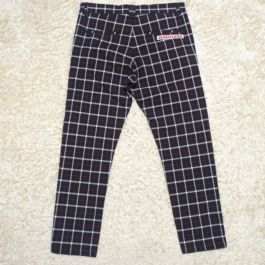 【美品】パーリーゲイツ ゴルフ パンツ ネイビー メンズ チェック 5