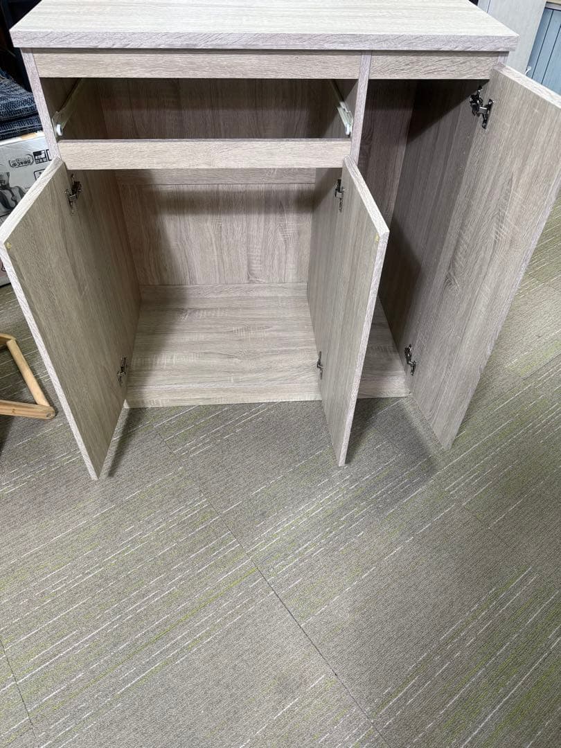 【洗浄消毒作業済】LOWYA ロウヤ　キッチンカウンター　レンジ台　食器棚