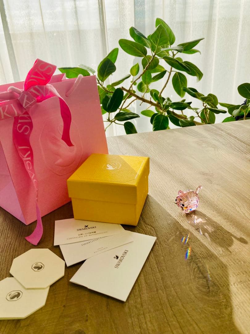 SWAROVSKI スワロフスキー Chubby Cats ピンクキャット 猫