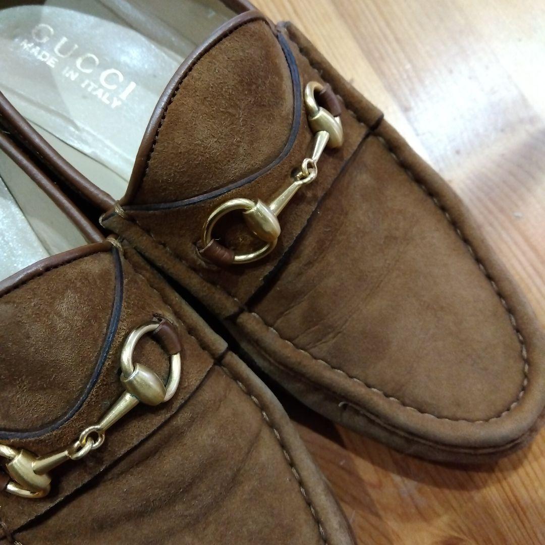 GUCCI グッチ ビットローファー スエード ブラウン レディース37c