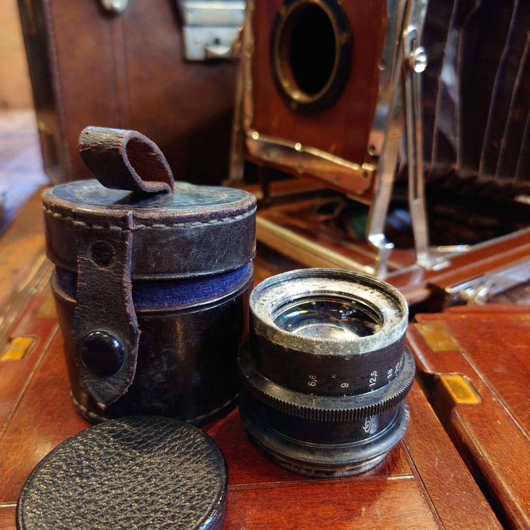 R.Konishi 木製 大判カメラ 蛇腹カメラ シャッター レンズ 三脚