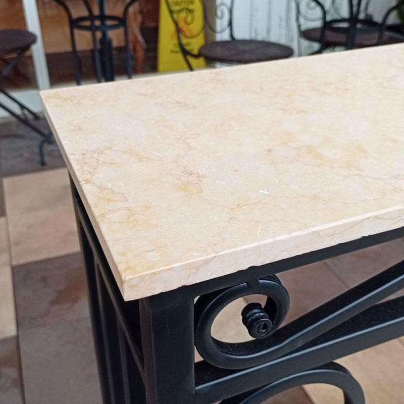 コンソール 石天板 幅62cm フラワースタンド ロートアイアン 638-614