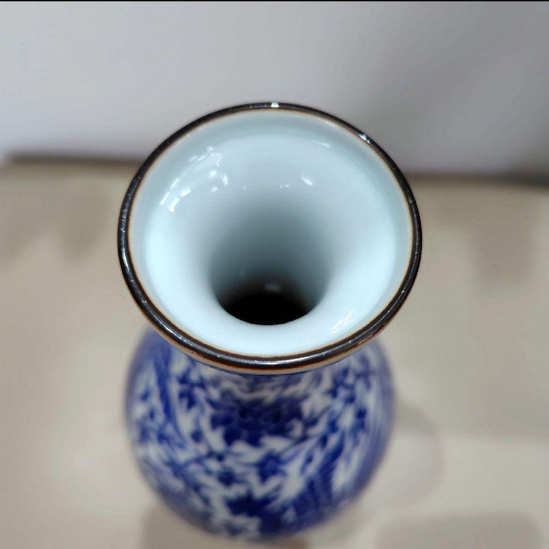 a*a様 宮内庁御用達窯 十四代 辻常陸 染付 鳳凰唐草文 花瓶