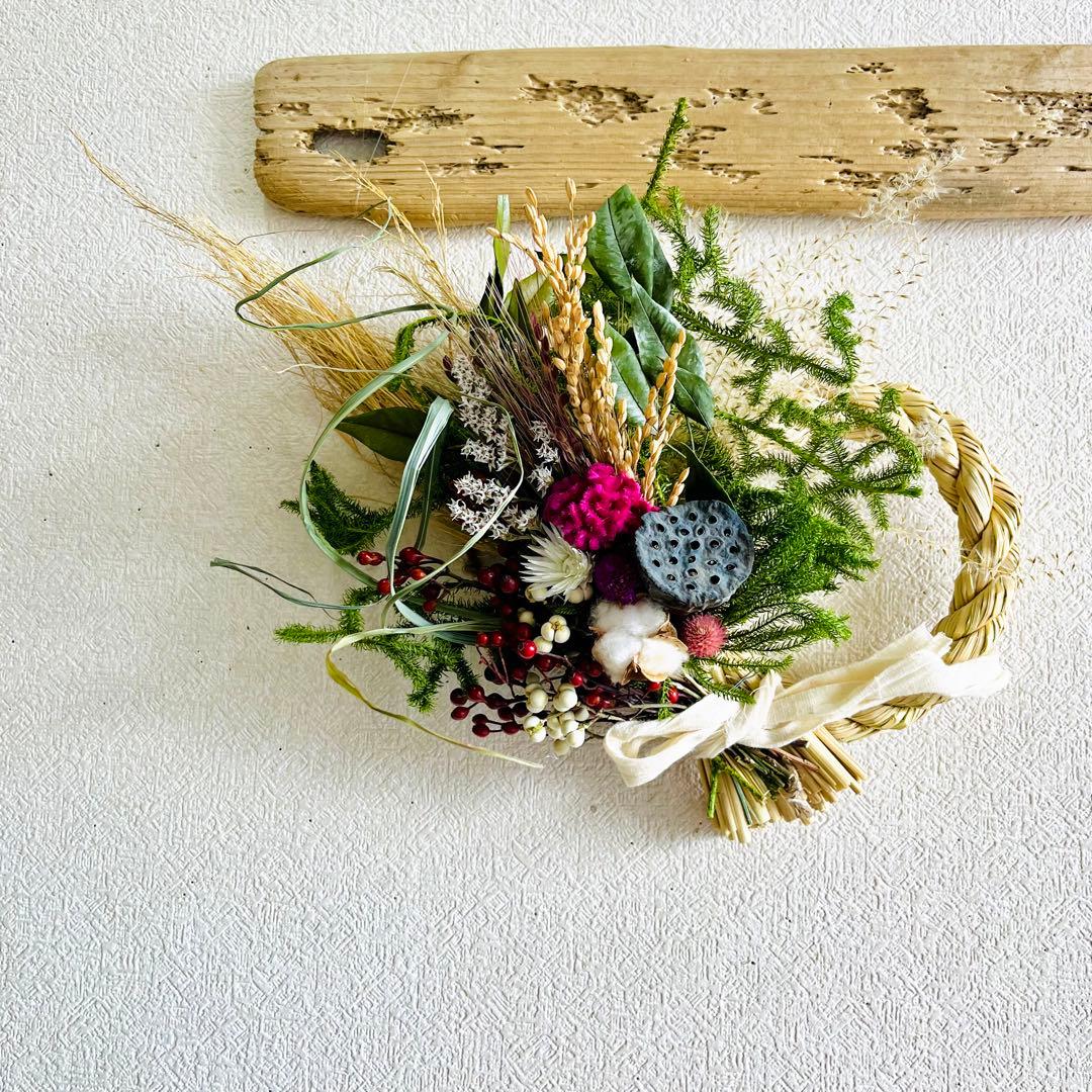 向き4種類　スワッグになるしめ縄　しめ縄スワッグ　しめ縄リース