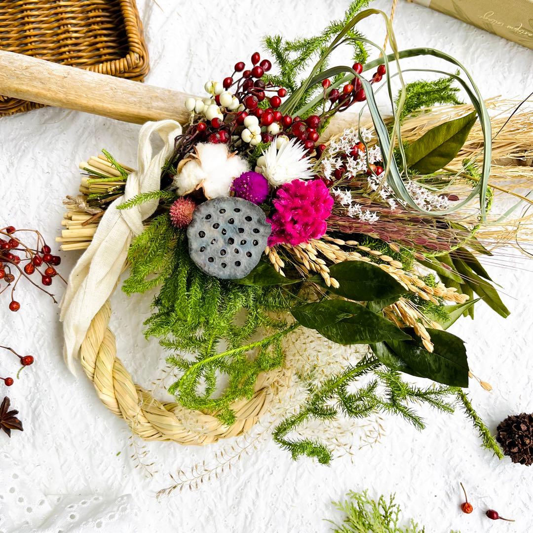 向き4種類　スワッグになるしめ縄　しめ縄スワッグ　しめ縄リース