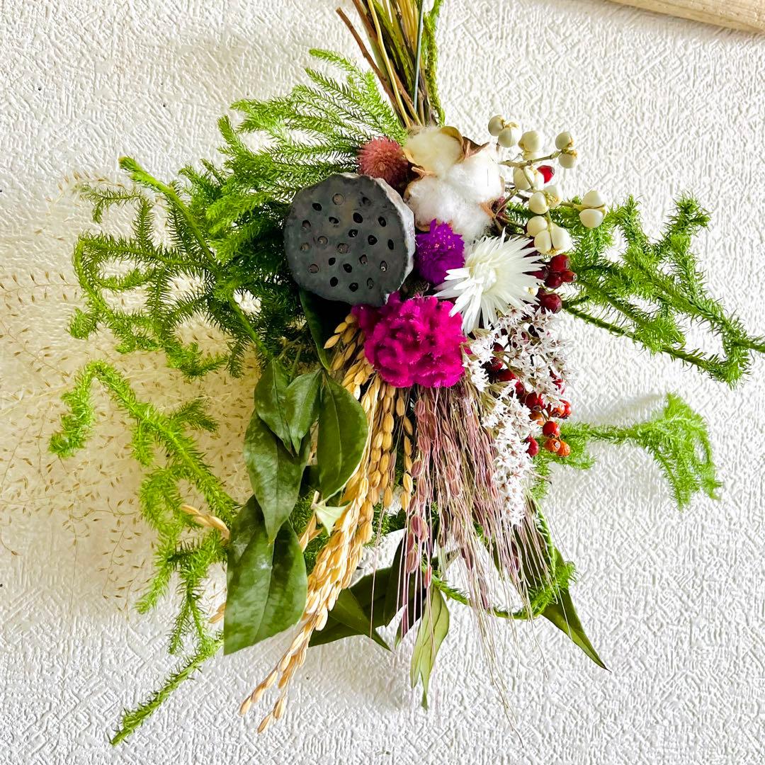 向き4種類　スワッグになるしめ縄　しめ縄スワッグ　しめ縄リース