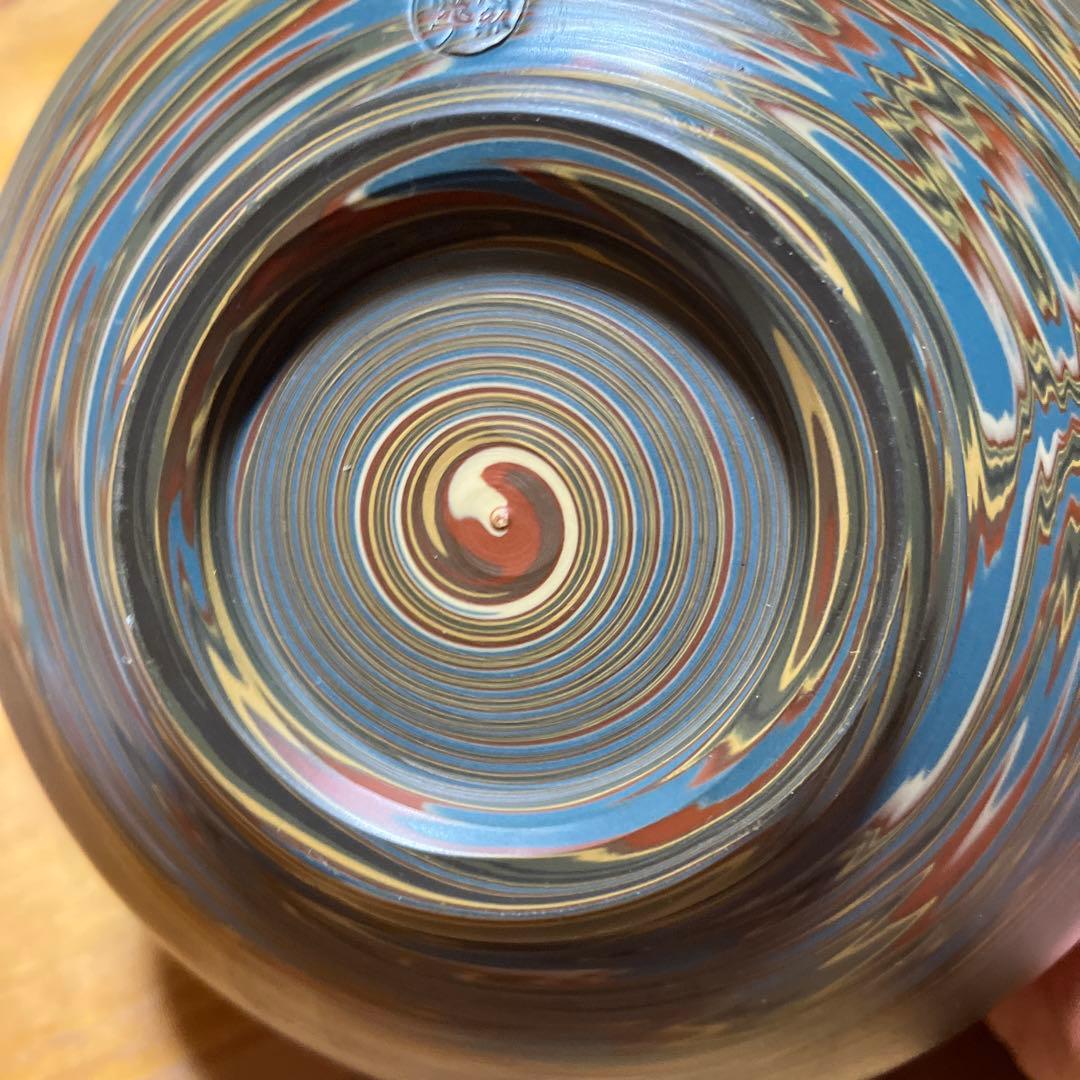 茶道具　茶碗　常滑焼　小西洋平作　 十二角そぎ切りの練り切り　木箱付