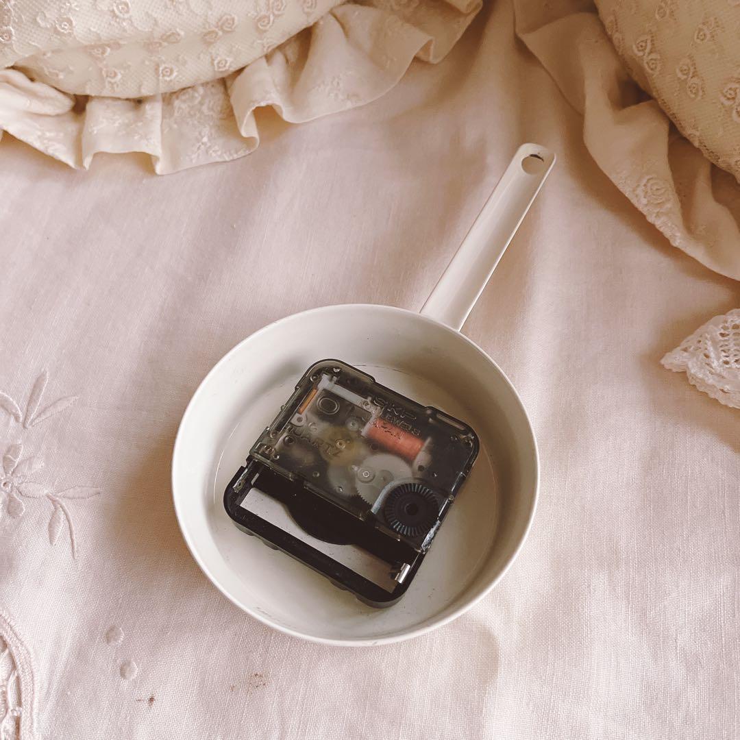 お値下げイマンダイアナローズホーローミニフライパン掛け時計マニーローズバスケット