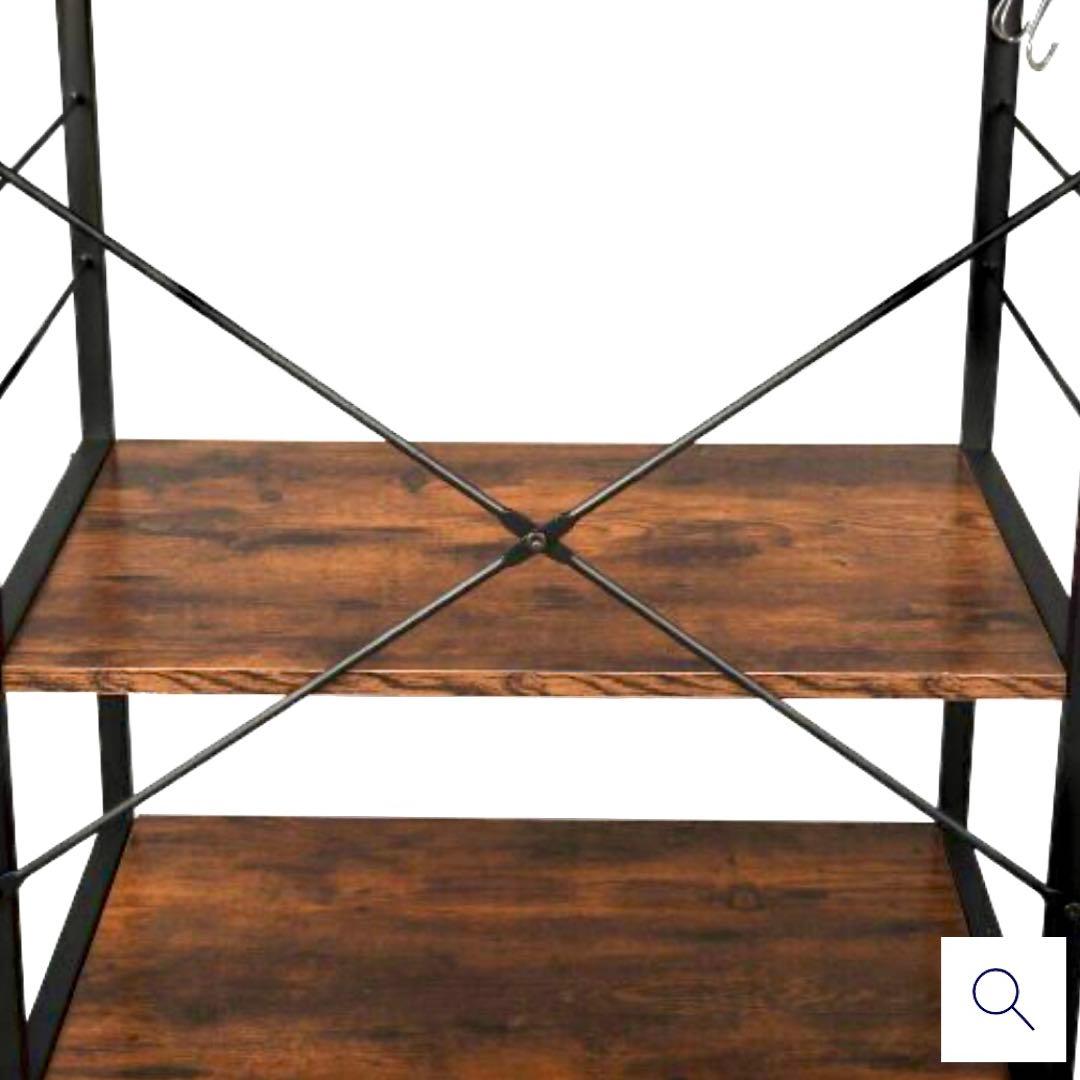 アイアンウッド スチールラック 3段 木製/メタル　棚 キッチンラック・収納