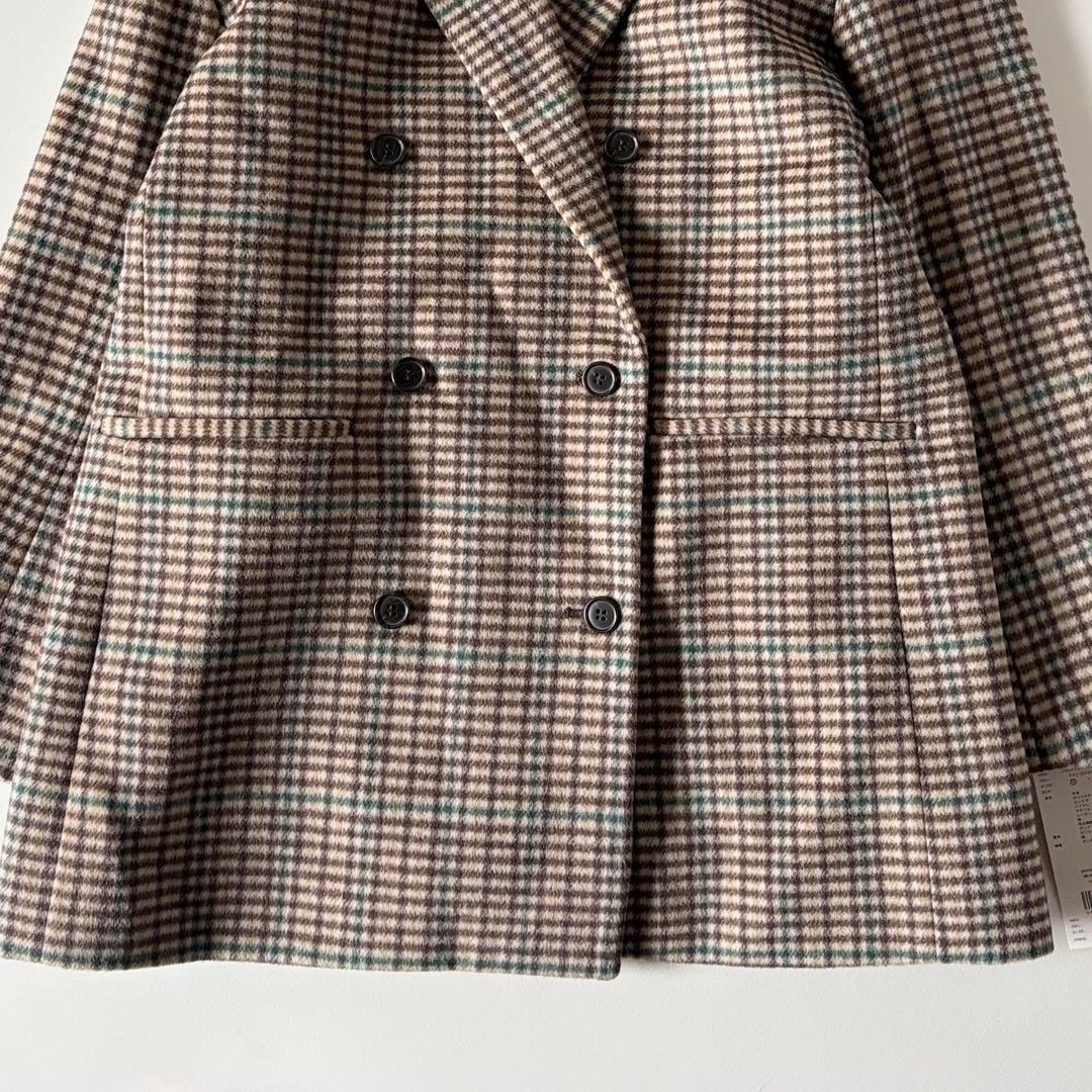 新品♡　ミラオーウェン　カシミヤアンゴラ混　テーラードダブルジャケットコート