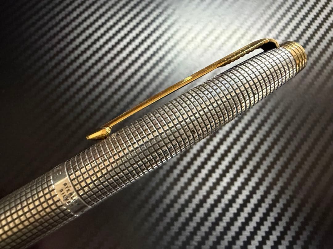 極美品 パーカー フラットトップ 75 65 F 万年筆 スターリングシルバー
