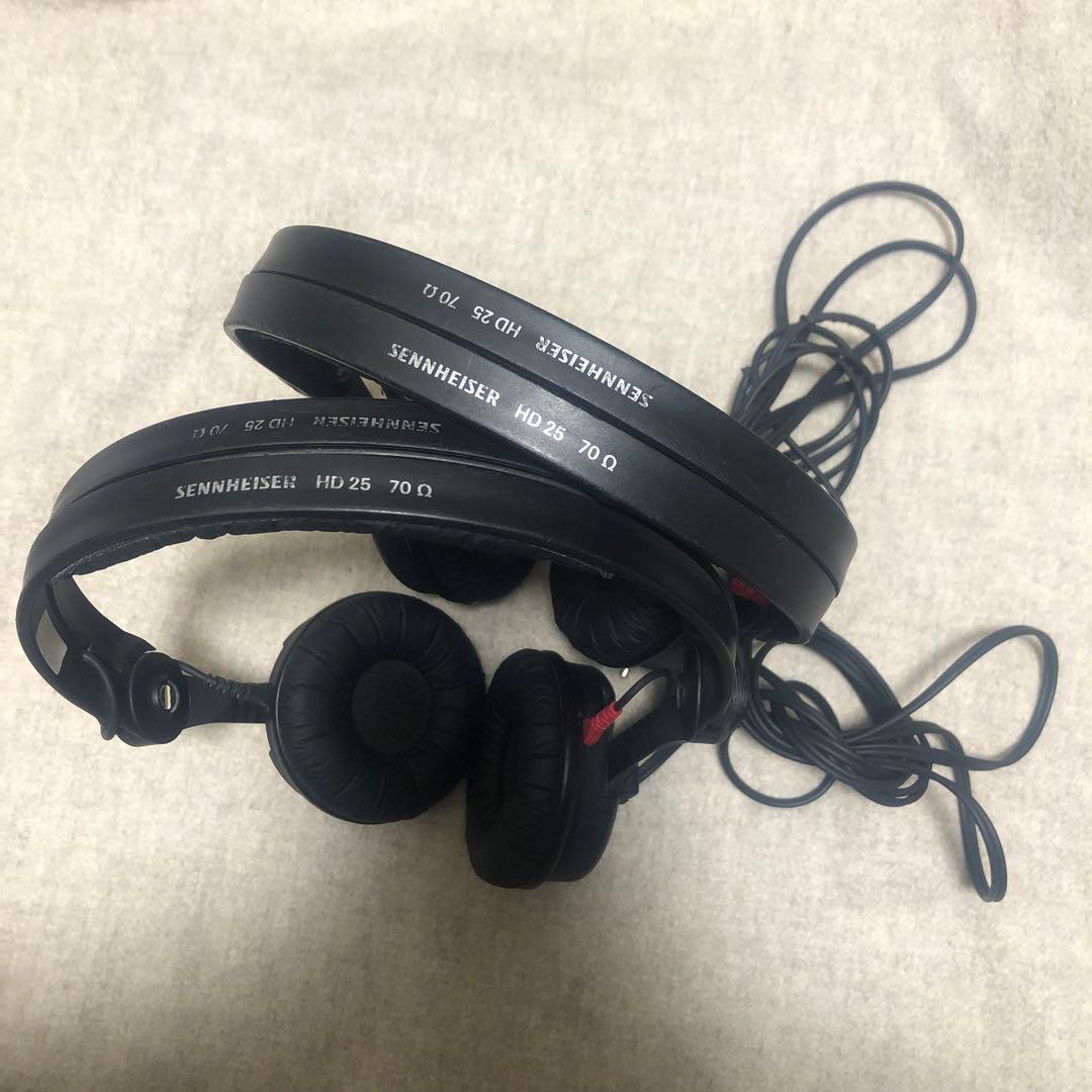 SENNHEISER HD25 ヘッドホン 黒 動作確認済 2点（ばら売り可）