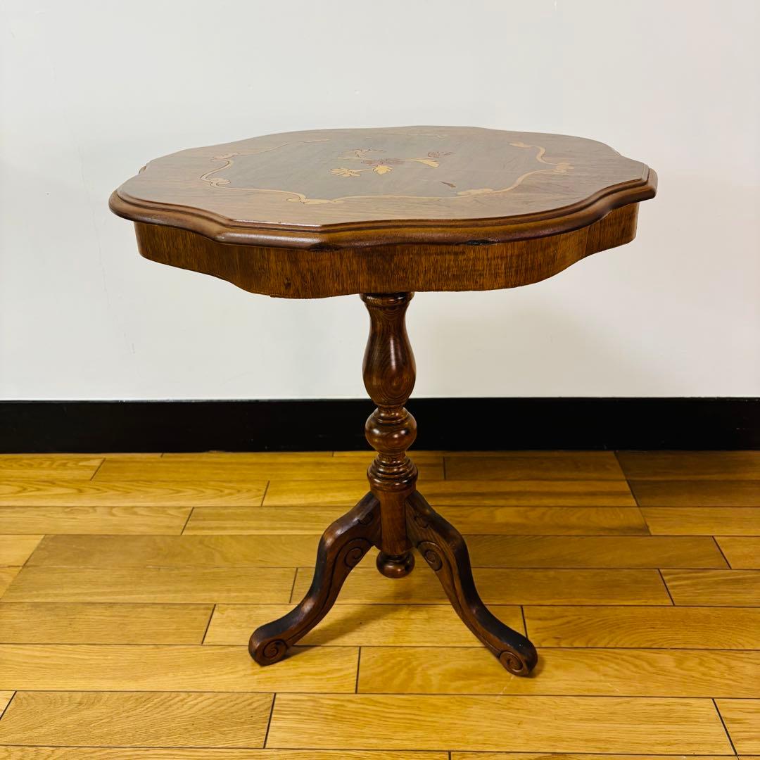 【イタリア家具】象嵌 猫脚 サイドテーブル コーヒーテーブル