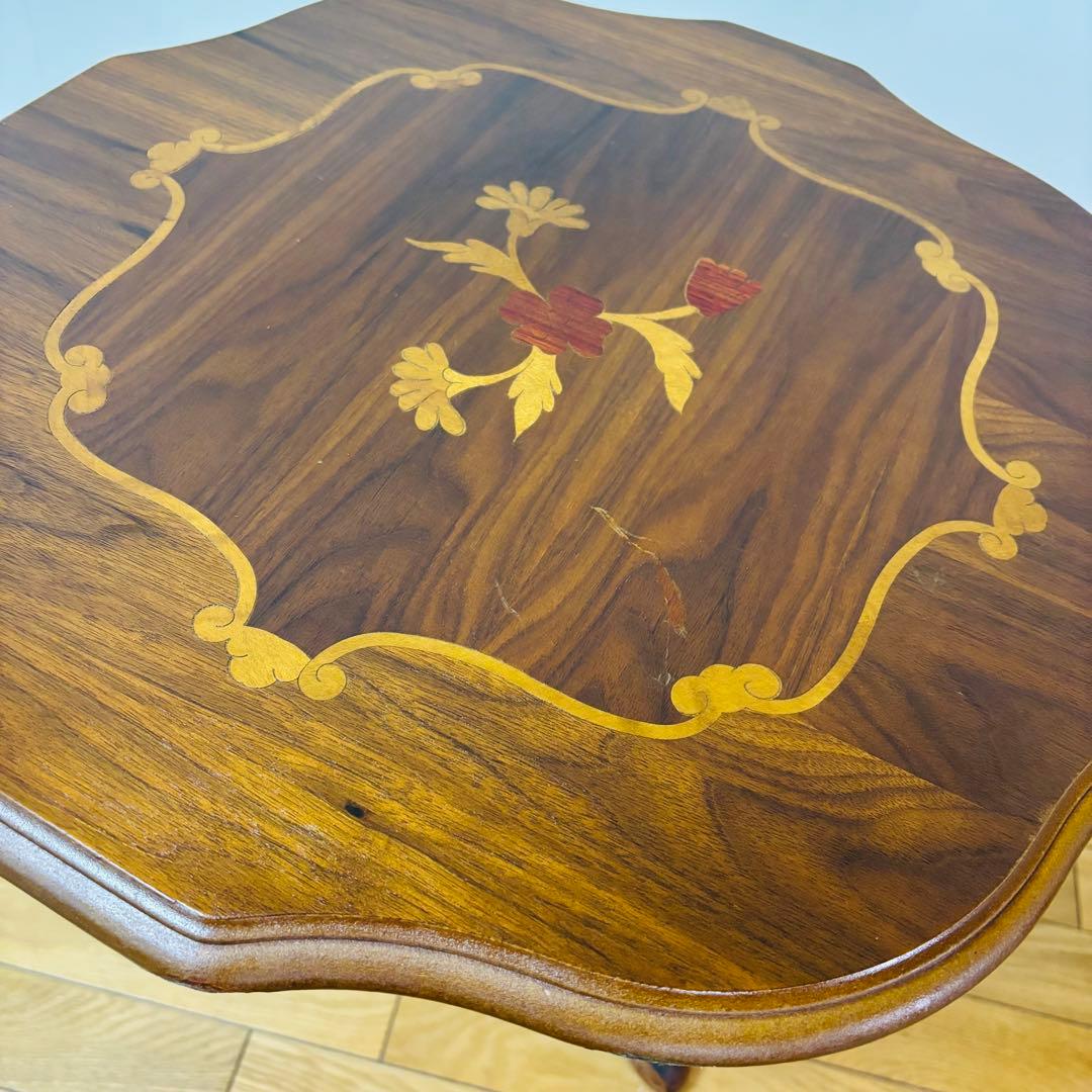 【イタリア家具】象嵌 猫脚 サイドテーブル コーヒーテーブル