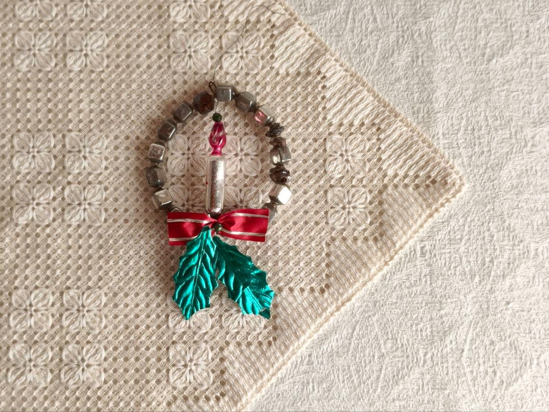 【misen2014さま】vintage✵ 硝子リースとキャンドルのオーナメント