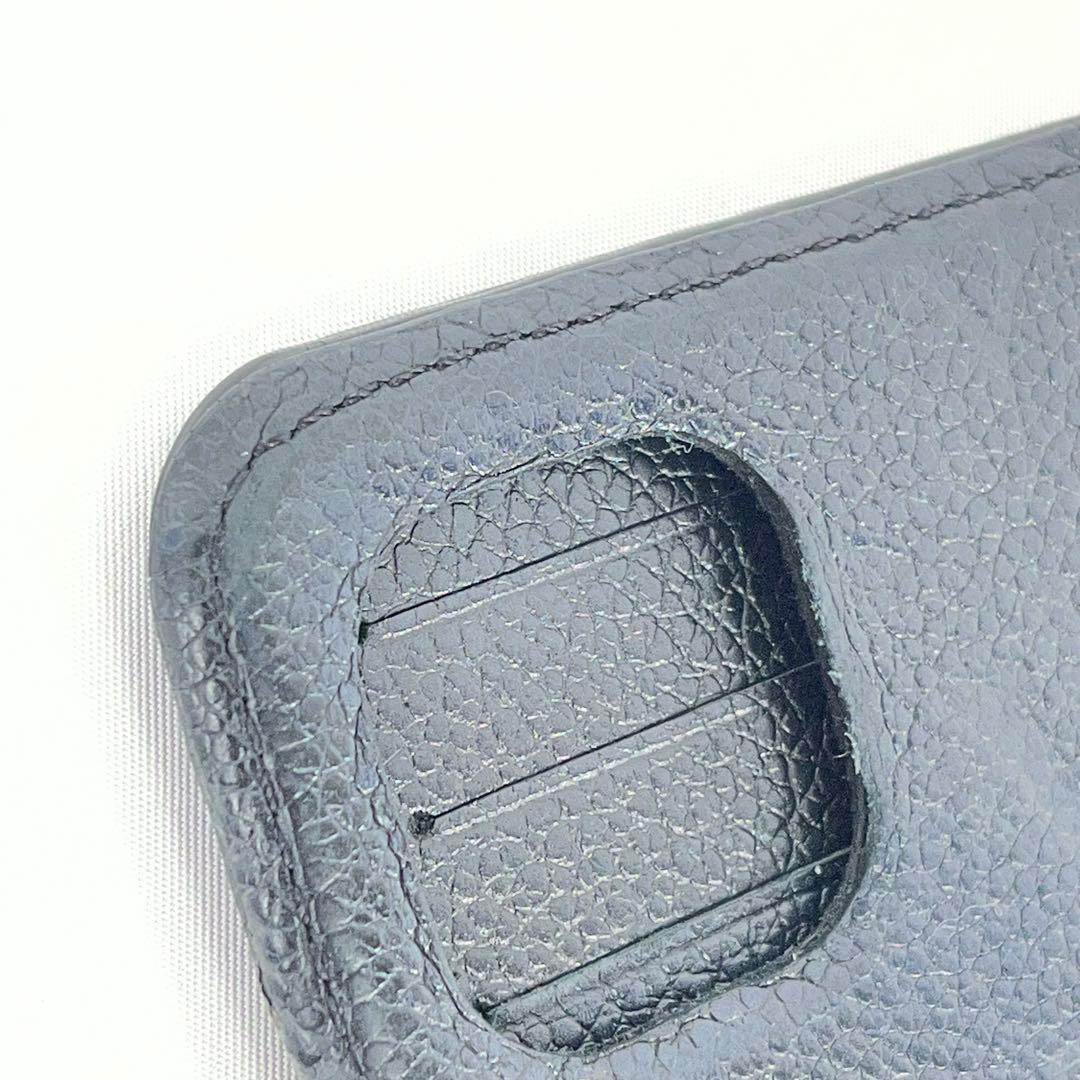 Louis Vuitton ネイビーレザー 手帳型ケース iPhone13/14