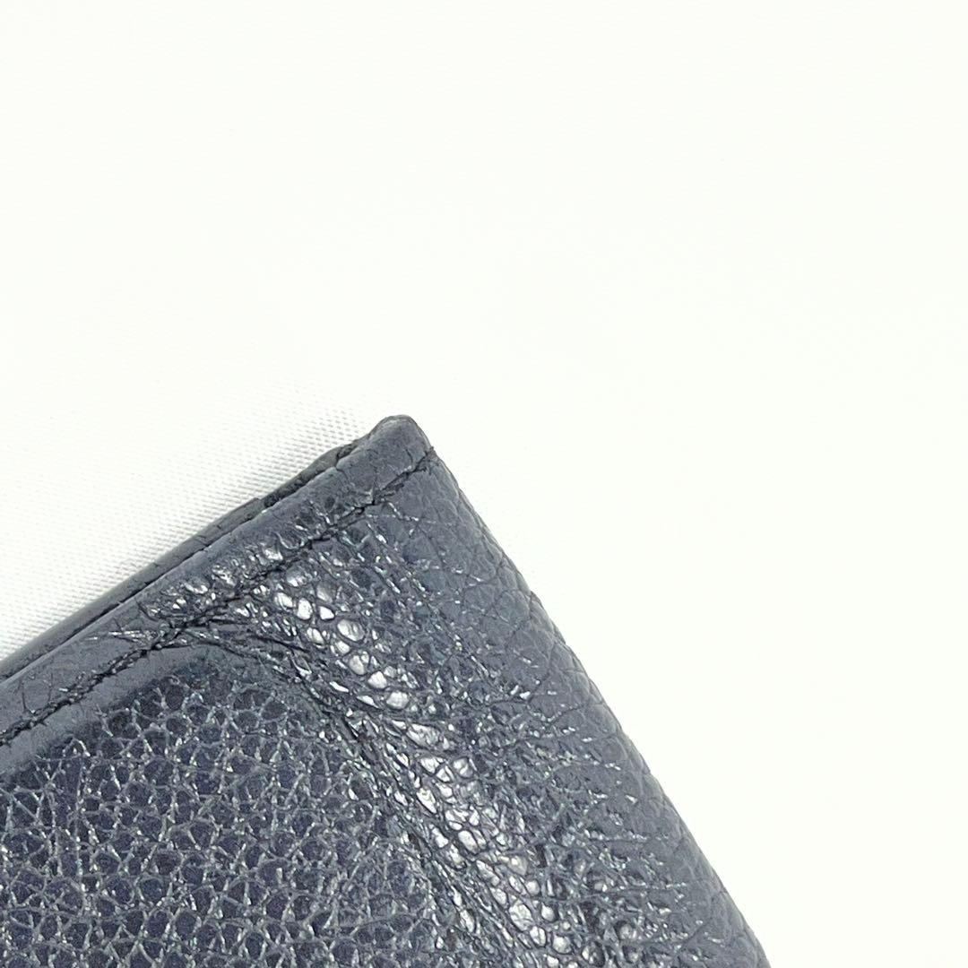 Louis Vuitton ネイビーレザー 手帳型ケース iPhone13/14