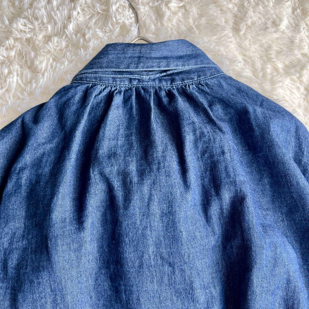 美品　Mila owen 2WAY デニムボウタイブラウス　ボリューム袖