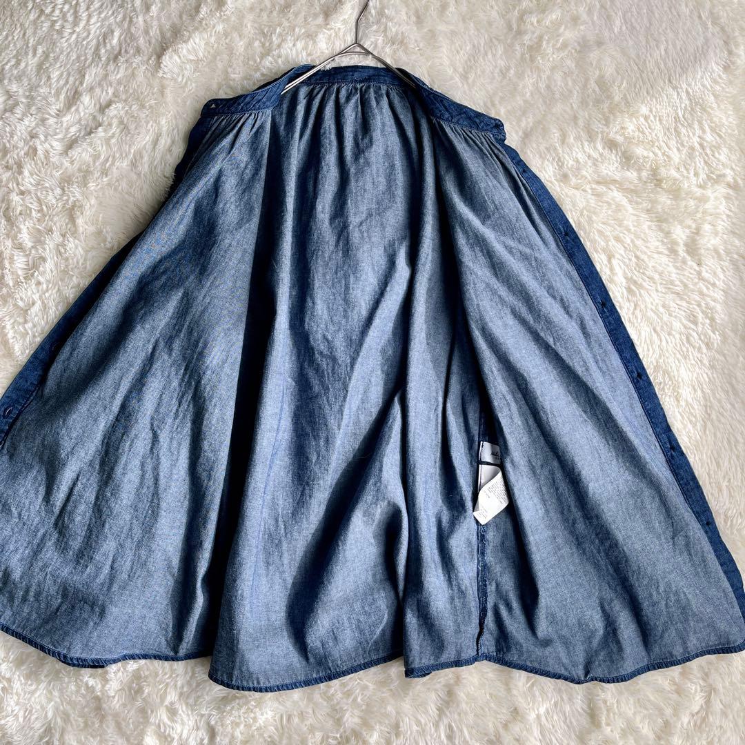 美品　Mila owen 2WAY デニムボウタイブラウス　ボリューム袖