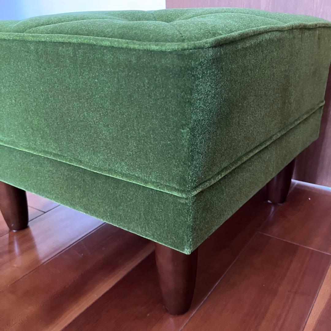 ✨美品✨カリモク60 モケットグリーン オットマン ウォールナット
