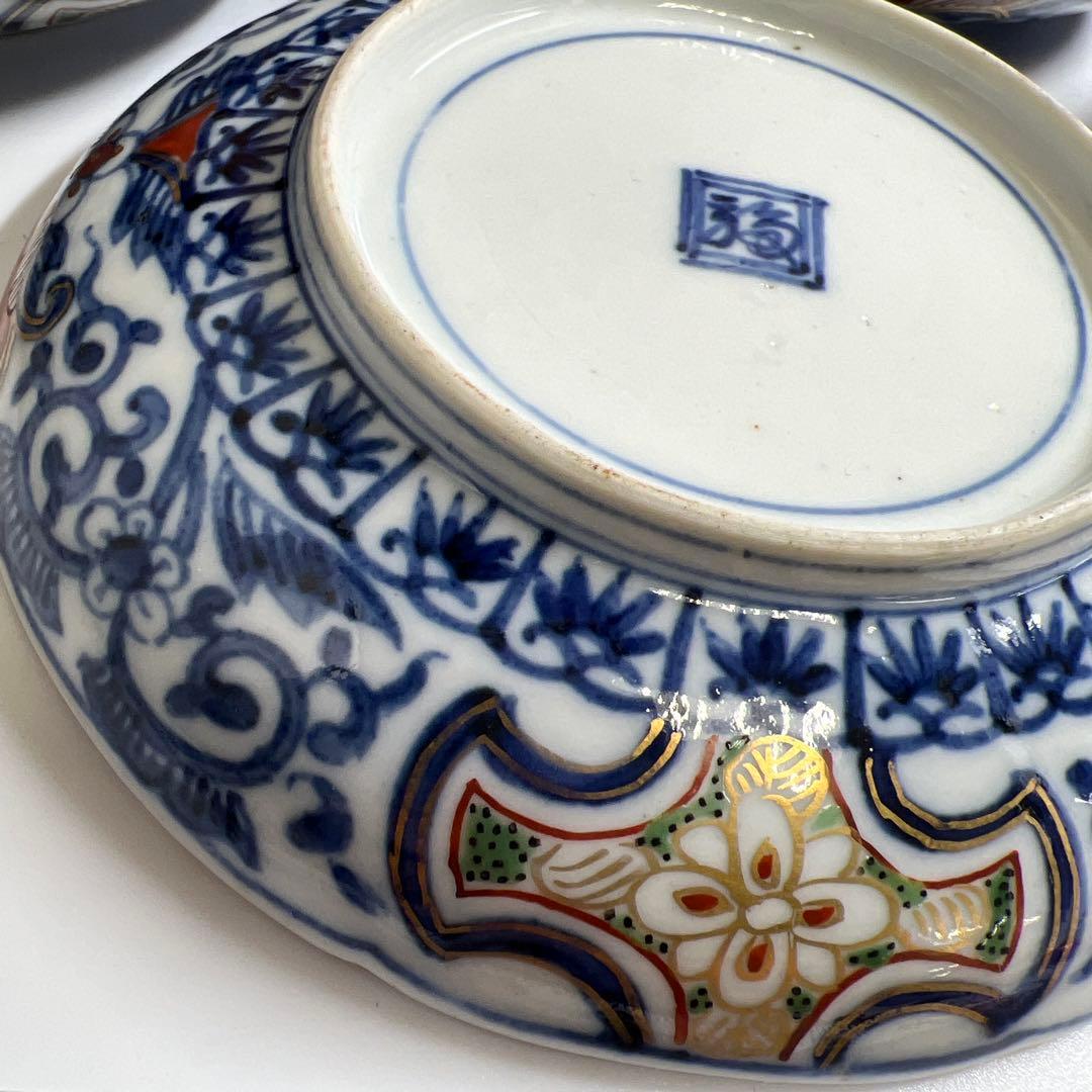 明治初期　極上手　大聖寺伊万里中皿14枚　木箱付　東Y8-0205☆2F