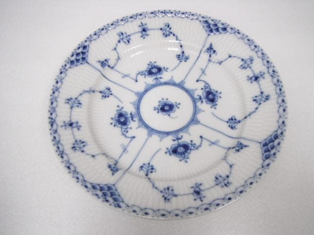 214/ロイヤルコペンハーゲン ブルーフルーテッド ハーフレース プレート 5枚