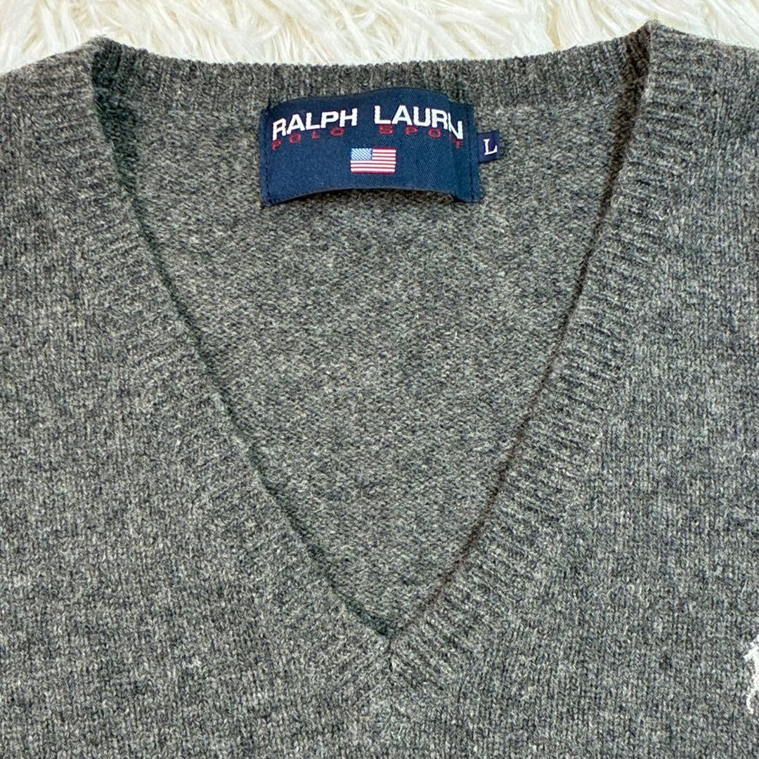 希少✨️90's ポロスポーツ ラルフローレン ウール100%ニット 霜降りグレー