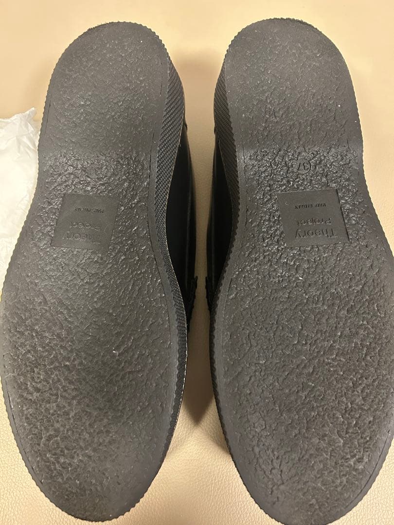 Theory Project黒ブラックレザー ローファー37 23.5-24.0