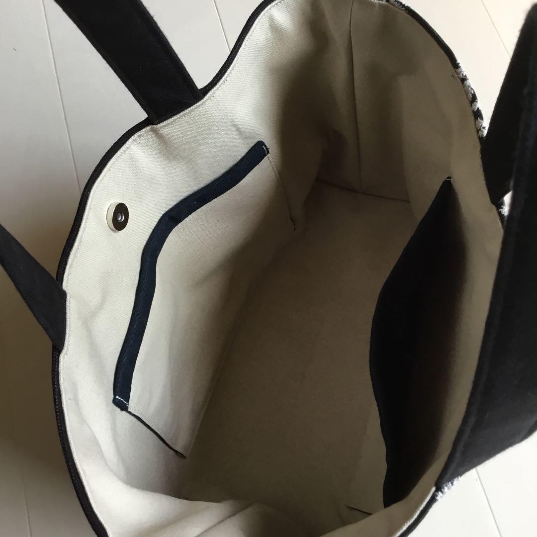 spica 黒地×白刺繍　稲穂　トートバッグ